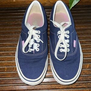 Vans Navy and Pink Women's Shoes 8.5